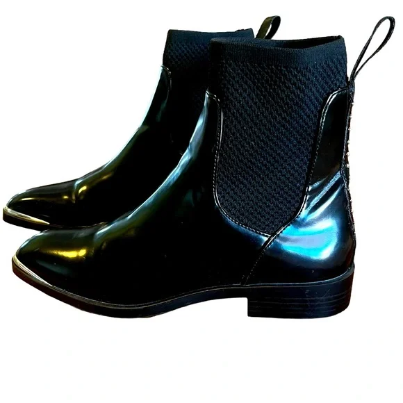 Zara Shoes Zara Trafaluc Ankle Boots Black And Silver Trim